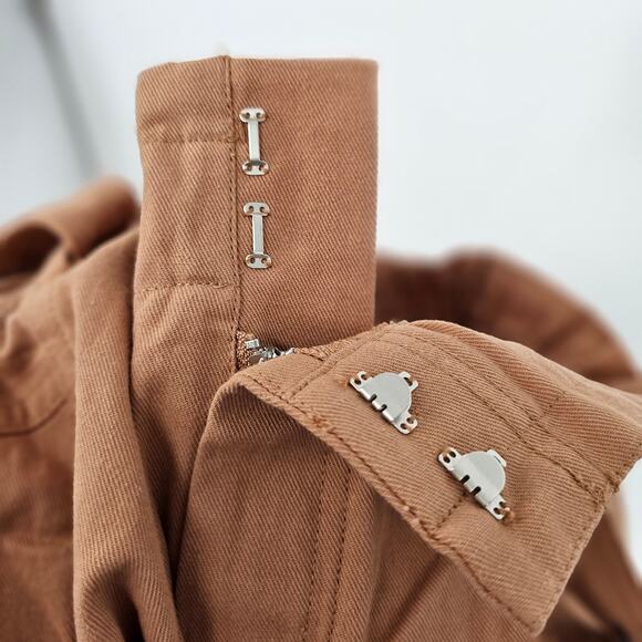 NWT Elodie Clay Straight Leg Paperbag Pants XL High Rise Utility Cargo - Picture 5 of 8